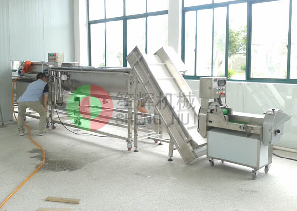 我公司為江蘇FR食品公司提供切菜、洗菜加工生產線